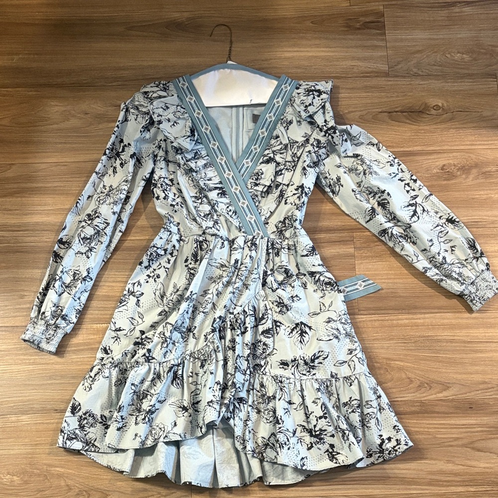 Anthropologie Blue Floral Dress